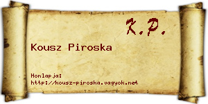 Kousz Piroska névjegykártya