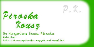 piroska kousz business card